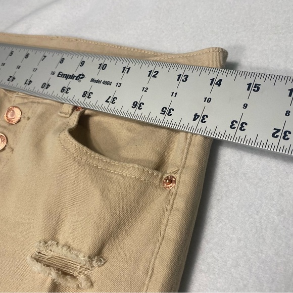 Amazon Highwaisted Ripped Distressed Flare Beige Long Pant Jeans Size 28/S #1364 - Picture 8 of 10